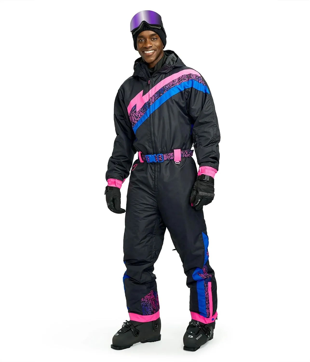Tipsy Elves Retro Snow Suits for Men - Loud Men's Ski Suits - Warm One Piece for Winter