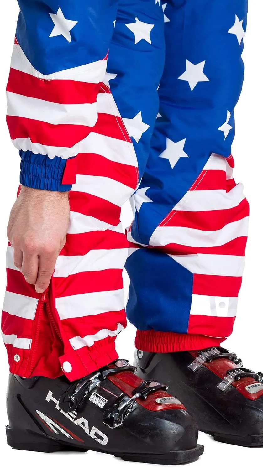 Tipsy Elves Retro Snow Suits for Men - Loud Men's Ski Suits - Warm One Piece for Winter