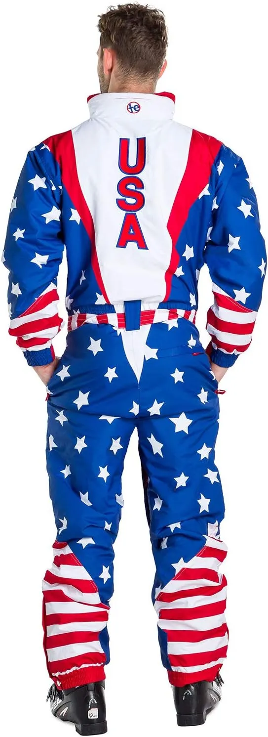 Tipsy Elves Retro Snow Suits for Men - Loud Men's Ski Suits - Warm One Piece for Winter