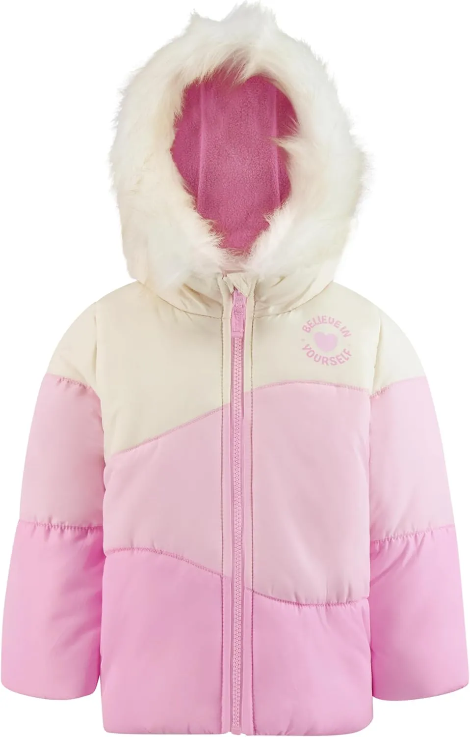 TODDLER GIRLS ZIP-FRONT COLOR BLOCK JACKET AND OVERALL SNOW PANT