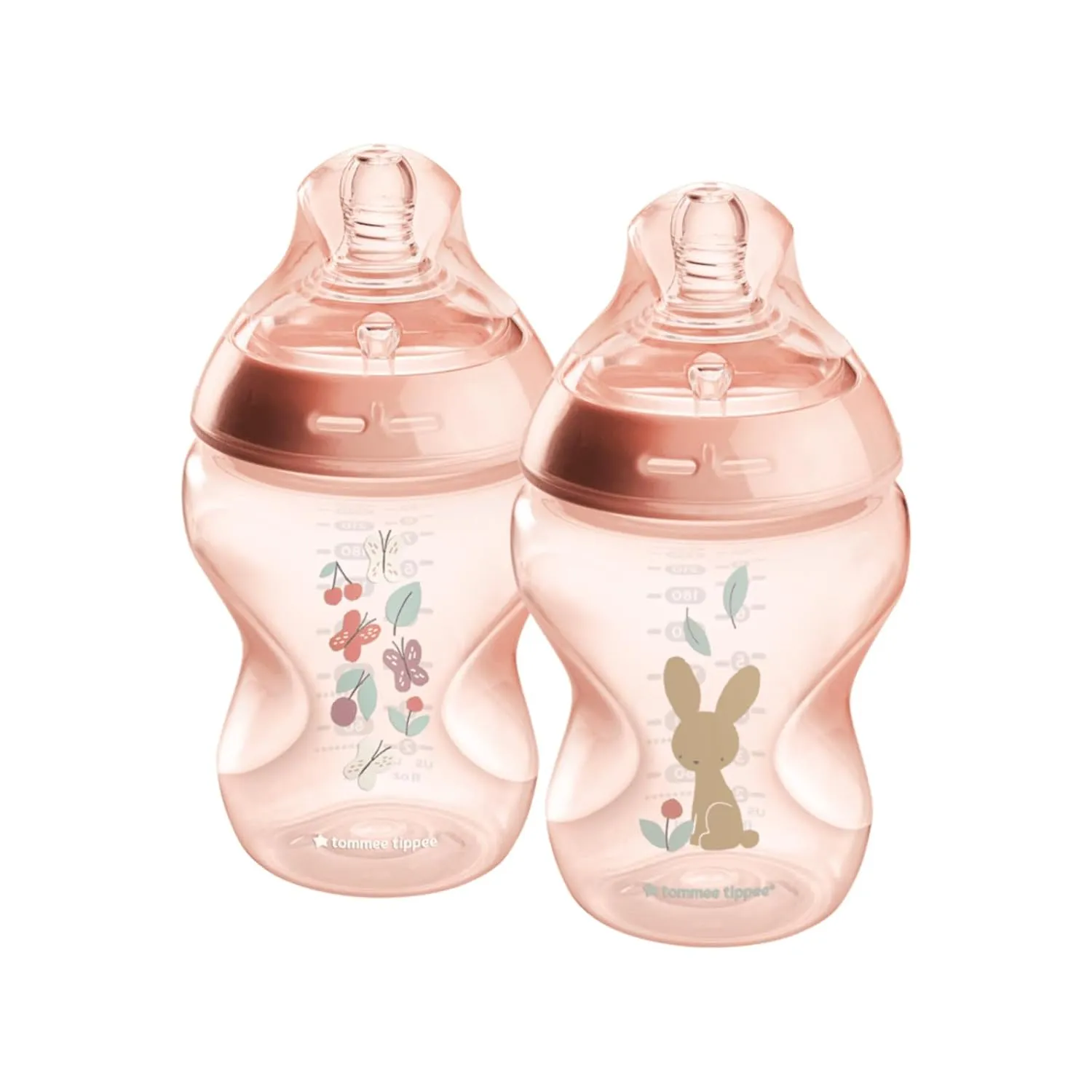 Tommee Tippee Natural Start Anti-Colic BPA Free Baby Bottles, 9oz, Newborn 0  Months, Slow Flow Breast-Like Nipple, Designed for Seamless Transitions Between Bottle and Breast, Pink, Pack of 2