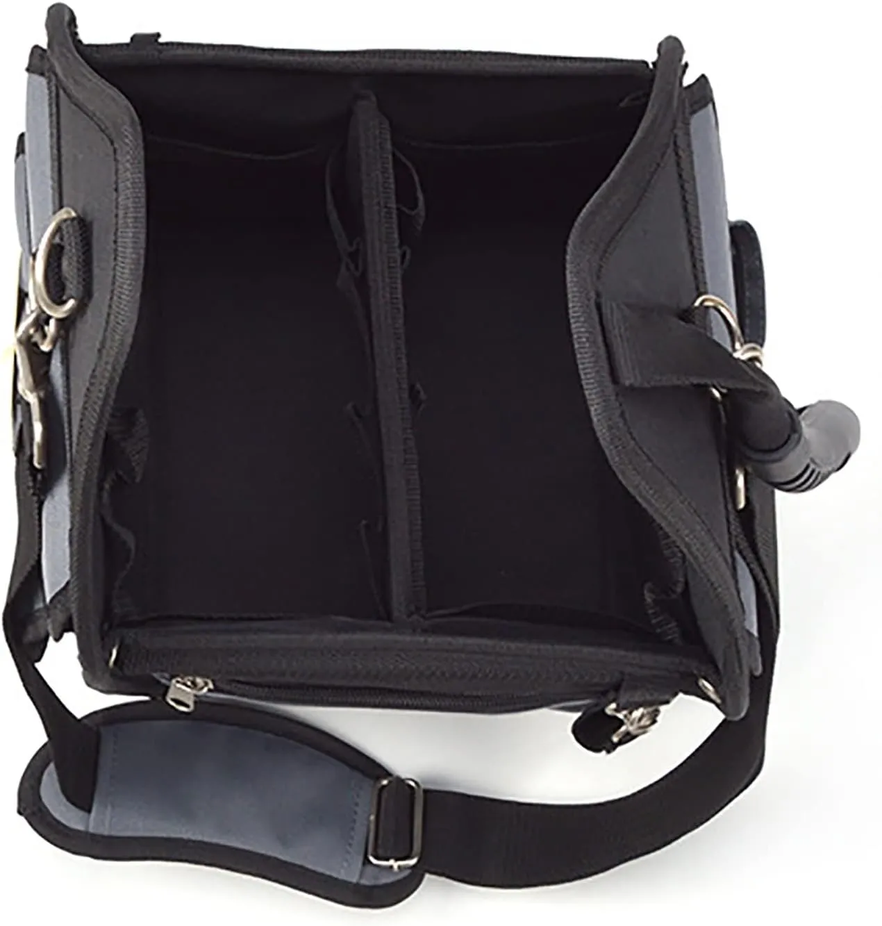 Tool Bag Toolkit Canvas Padded Toolkit Crossbody Handbag for Mechanic HVAC Engineer, 24x23x39.5cm, Black