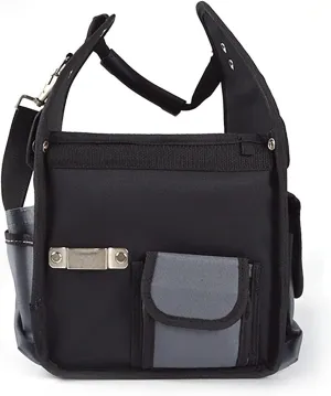 Tool Bag Toolkit Canvas Padded Toolkit Crossbody Handbag for Mechanic HVAC Engineer, 24x23x39.5cm, Black
