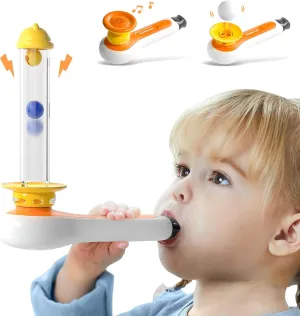 TOP BRIGHT 3-in-1 Montessori Toy for Toddler with Whistle, Ball Blowing, Floating Blow Pipe Balls – Sensory Baby Toy, Fine Motor Skills, Learning Educational Toys for 3 4 5 Year Old Boys Girls Gifts
