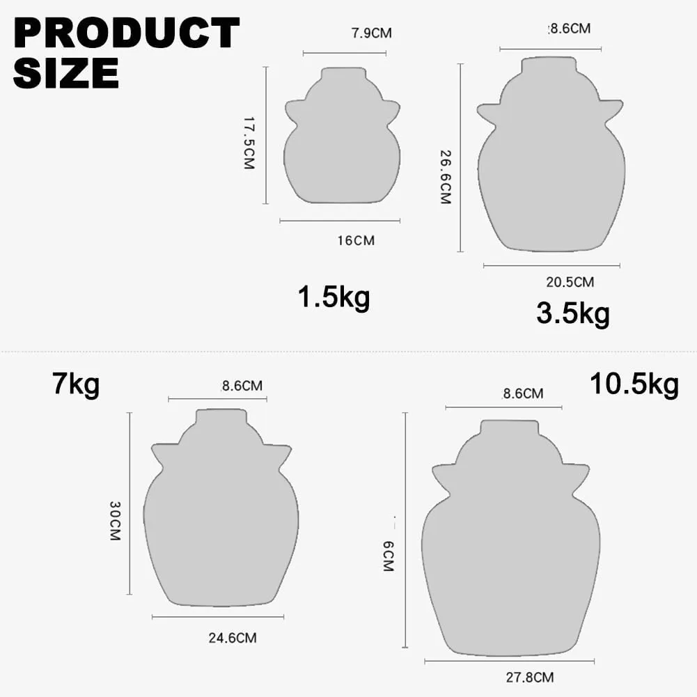 Traditional Chinese Kimchi Jar, Ceramic Fermentation Jar with Leakproof Lid, Homemade Water-Sealed Fermentation Jar, Suitable for Fermenting Kimchi Sauerkraut Vegetables,Blue 10.5kg
