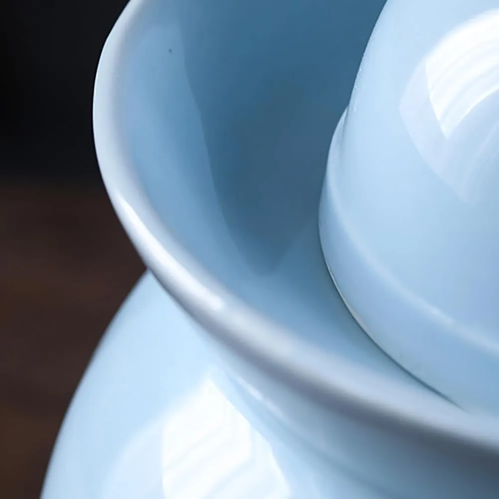 Traditional Chinese Kimchi Jar, Ceramic Fermentation Jar with Leakproof Lid, Homemade Water-Sealed Fermentation Jar, Suitable for Fermenting Kimchi Sauerkraut Vegetables,Blue 10.5kg