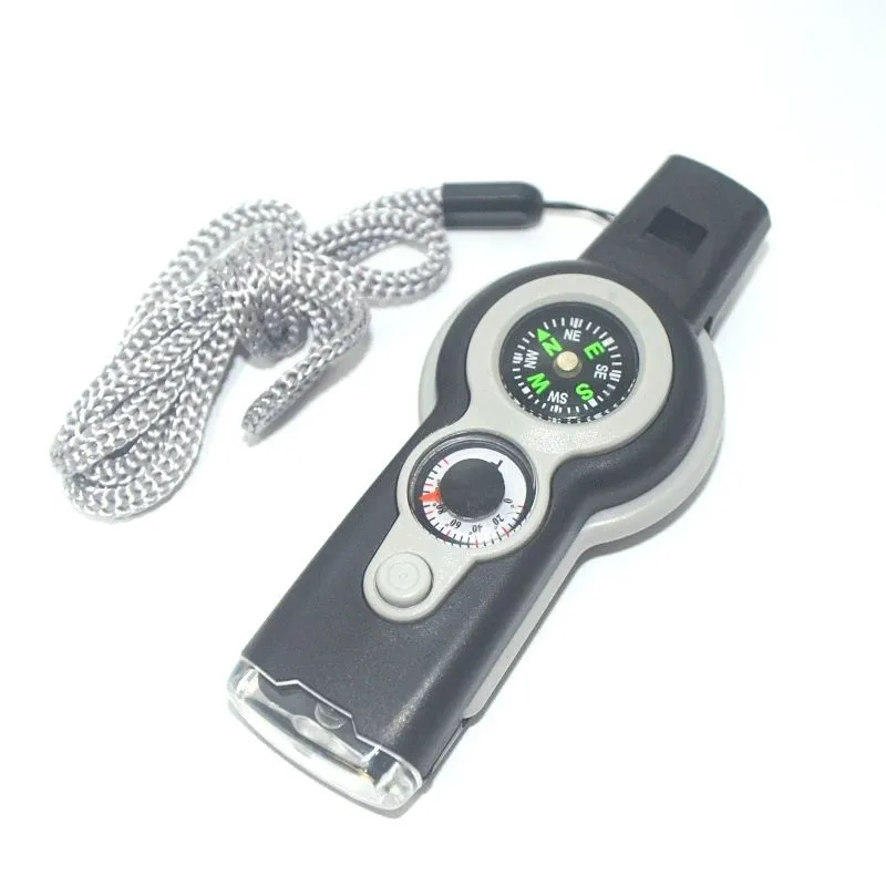 TrailSignal 7-in-1 Survival Whistle Tool – Compass, Mirror, Light & More