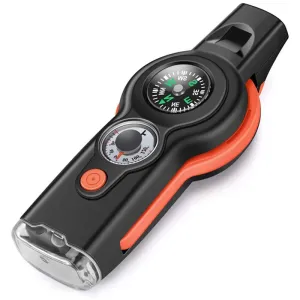 TrailSignal 7-in-1 Survival Whistle Tool – Compass, Mirror, Light & More