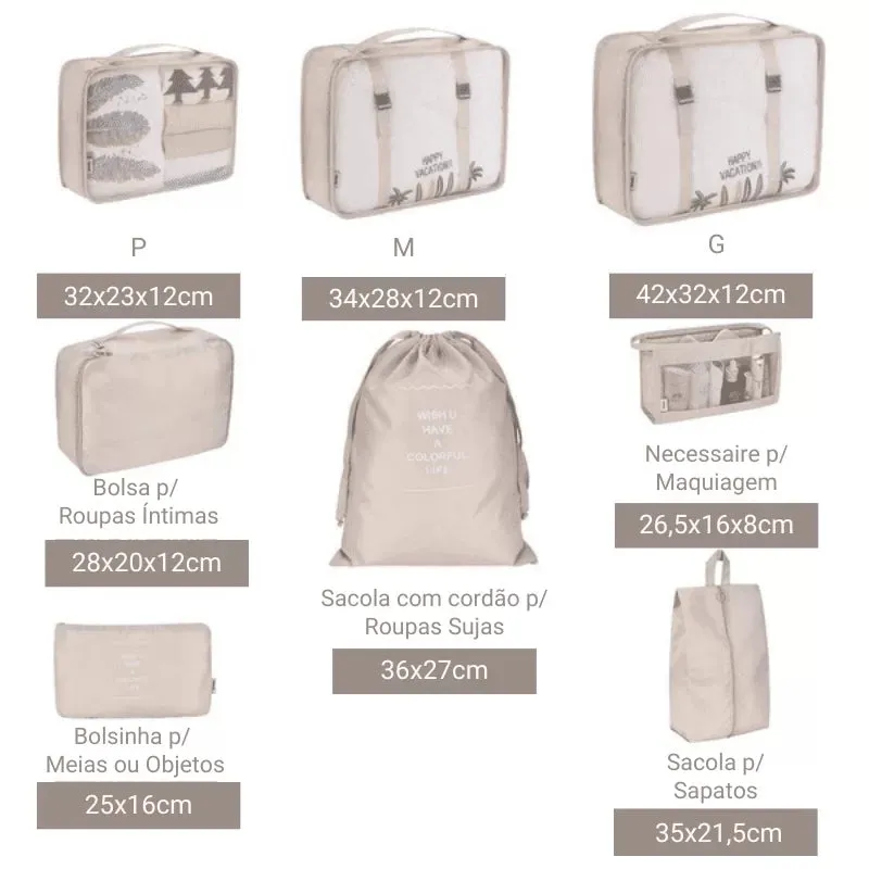 Travel Packing Suitcase Organizer Compression Cubes