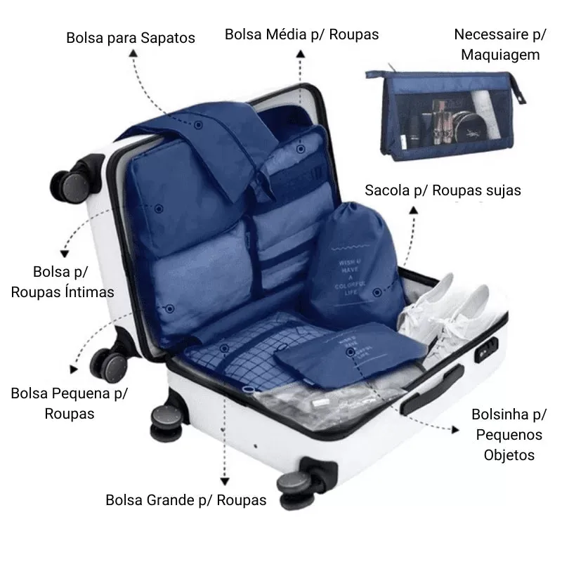 Travel Packing Suitcase Organizer Compression Cubes