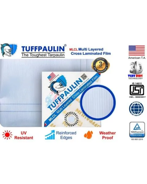 TUFFPAULIN 40FT X 30FT 200 GSM SILVER HAYCOVER SUPER HEAVY DUTY TARPAULIN- TIRPAL
