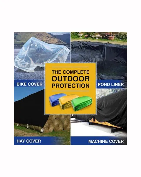 TUFFPAULIN 50FT X 50FT 150 GSM BLACK POND LINER TARPAULIN -TIRPAL