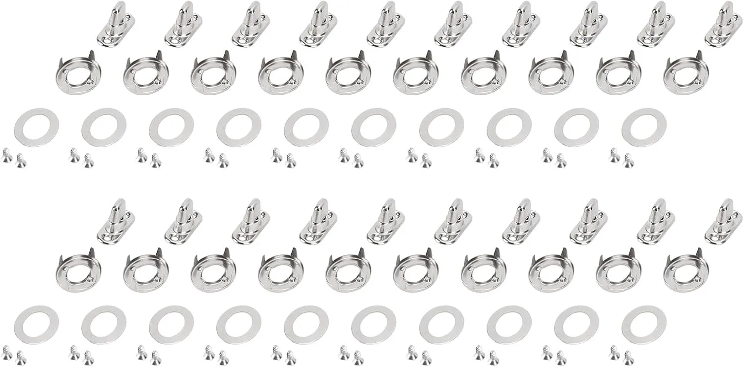 Twist Lock Fasteners, Turn Button Eyelet and Stud Set, Zinc Alloy Heavy Duty Canvas Marine Snap Kit for Water Proof Fabric, Tents, Boats, RVs