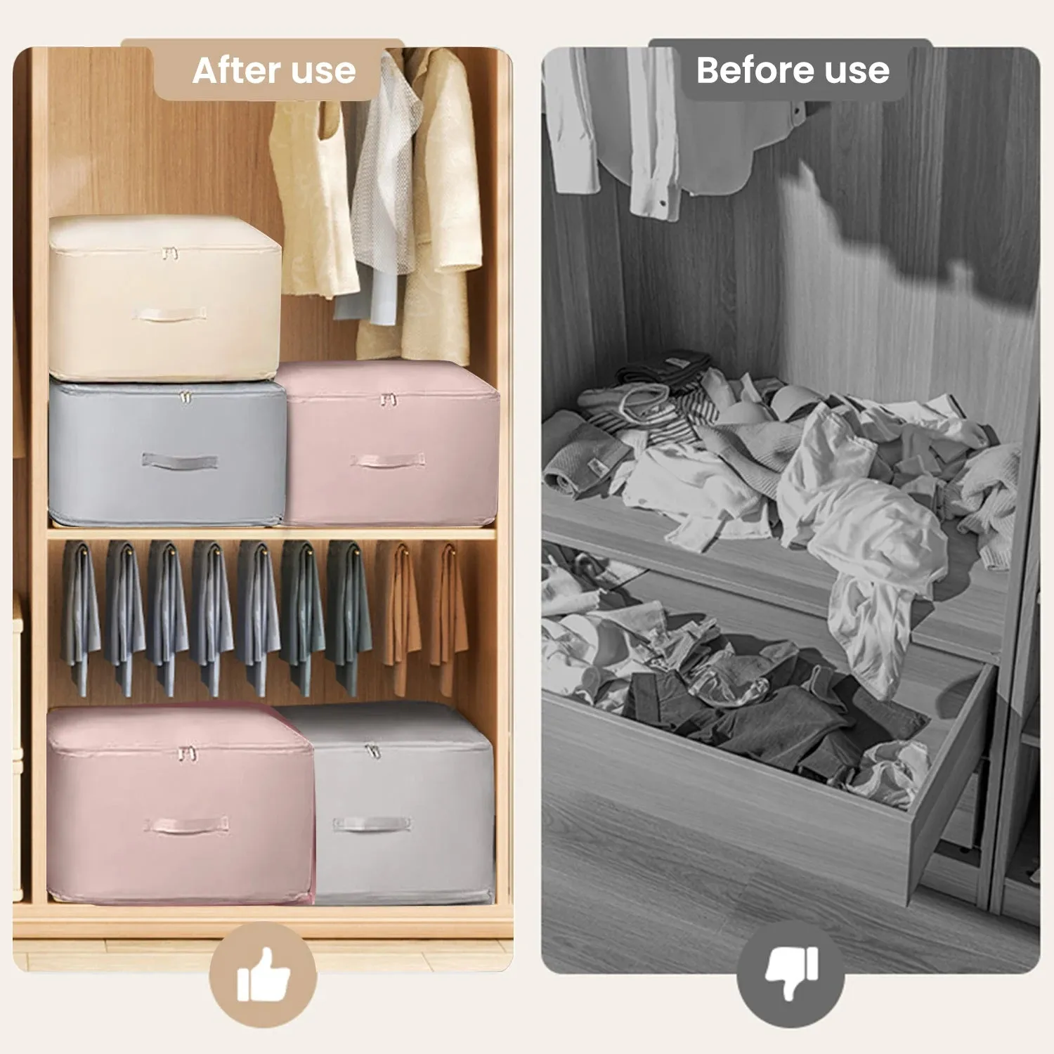 Ultra Space Saving Self Compression Organizer Bags