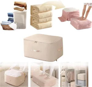 Ultra Space Saving Self Compression Organizer,Packing Cubes,Waterproof And Moisture-Proof,High Capacity,For Blankets Clothes Duvet Comforter（Apricot 21.2 * 16.2 * 23.6 In）