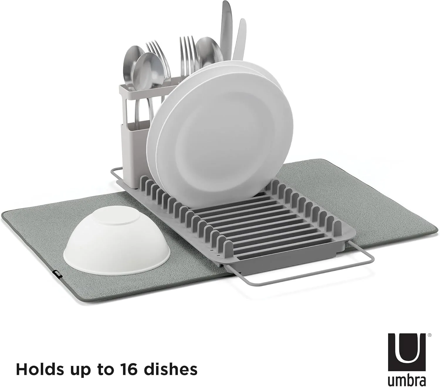 Umbra UDry Over the Sink Dish Rack with Dry Mat