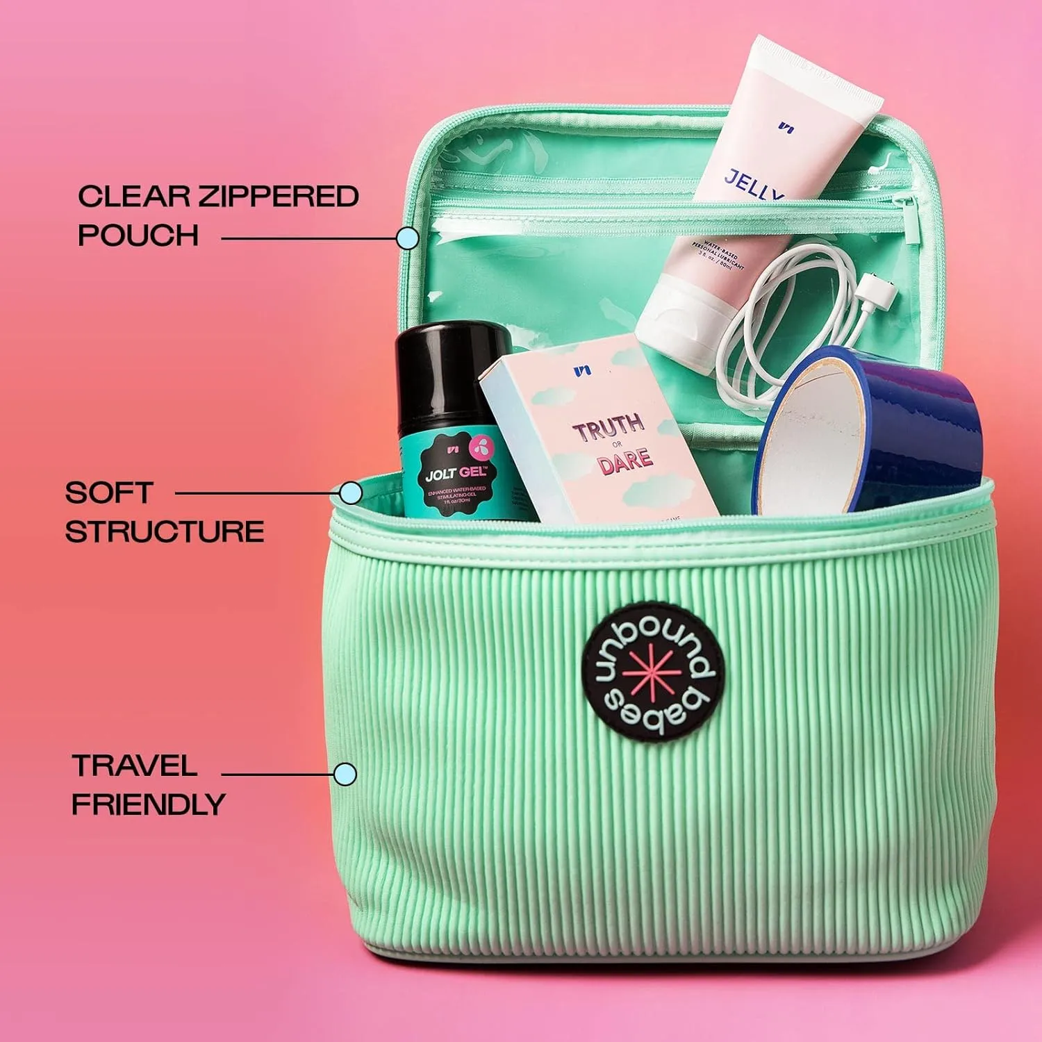 Unbound Storage Bag: Quality Pleated Travel Bag for Makeup and Toiletries (Sea)
