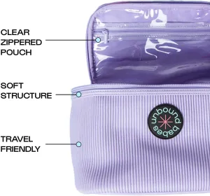 Unbound Storage Bag: Quality Pleated Travel Bag for Makeup and Toiletries (Violet)