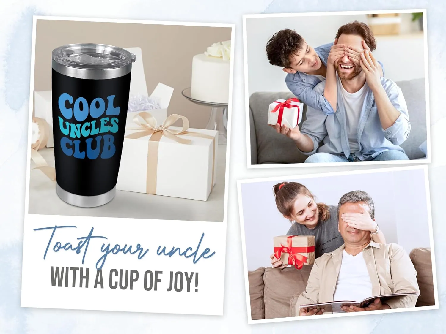 Uncle Father's Day Gifts for Men - 20 oz Stainless Steel Insulated Coffee Tumbler With Lid - Christmas Birthday Gifts For Uncle From Niece Nephew Brother, Funny Present for Men