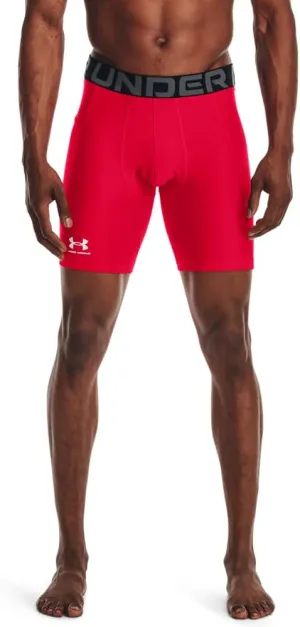 Under Armour Men's Armour HeatGear Compression Shorts, Red (600)/White, Small