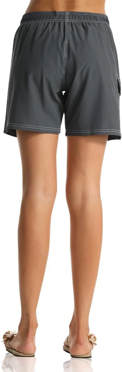 unitop Womens Bathing Boardshorts Swim Shorts Quick Dry with Lining