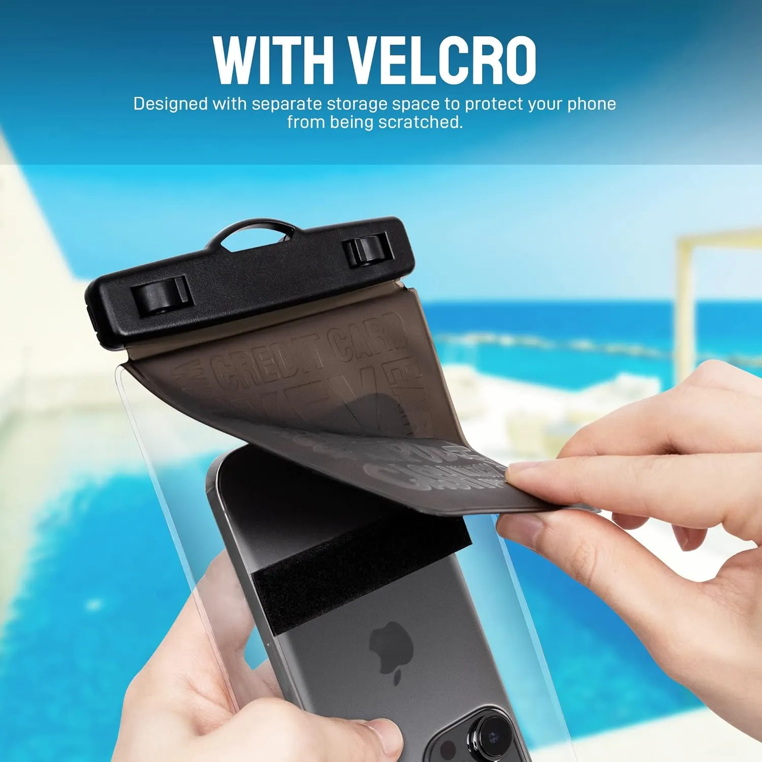 Universal Waterproof Phone Pouch [Double Space] IPX8 Dry Bag with Lanyard for iPhone 16 15 14 13 12 Pro Max XS XR X Galaxy S25 S24 S23 Ultra, Fit All Phones Up to 8'', Gray