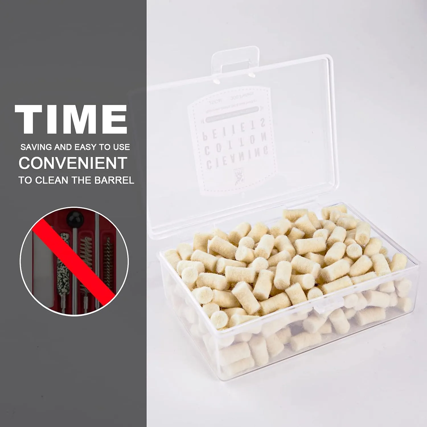 uolent Cleaning Cotton Wool Felt Cleaning Pellets for Maintenance .22.177 Caliber 300 Counts with Storage Box