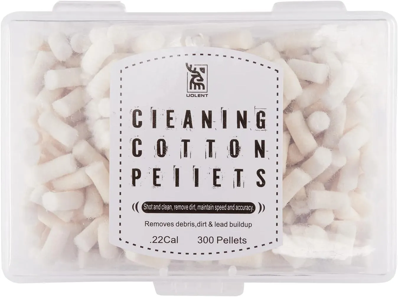 uolent Cleaning Cotton Wool Felt Cleaning Pellets for Maintenance .22.177 Caliber 300 Counts with Storage Box