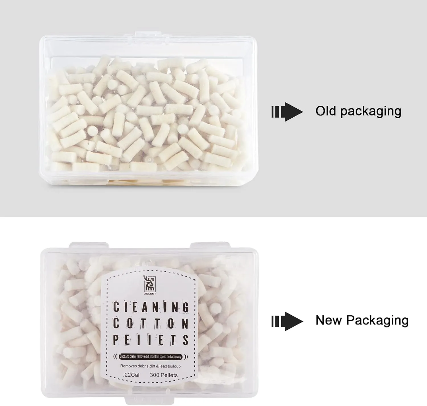 uolent Cleaning Cotton Wool Felt Cleaning Pellets for Maintenance .22.177 Caliber 300 Counts with Storage Box