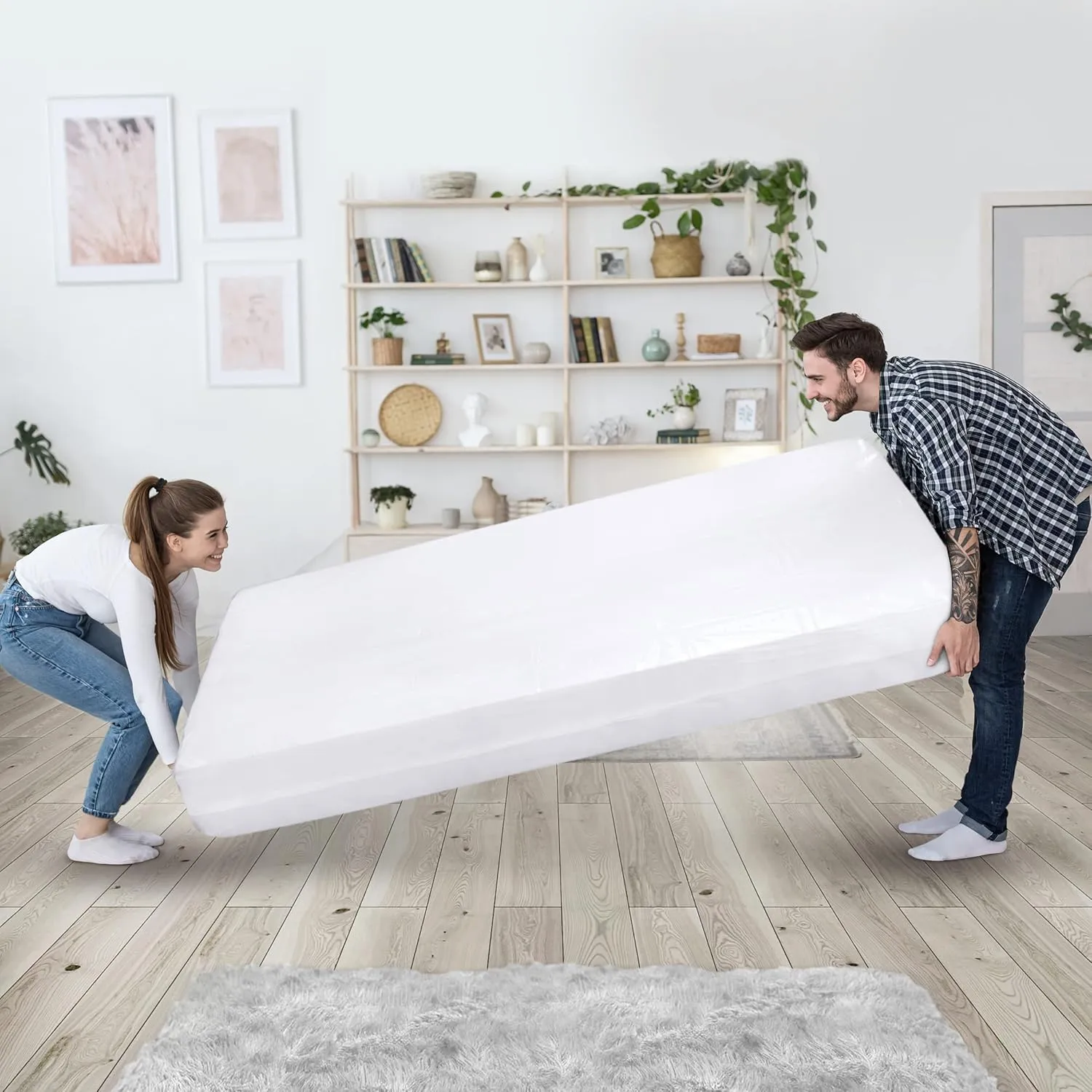 Utopia Home Full Size Mattress Bag for Moving (2 Pack), 4 Mil Heavy Duty Plastic Storage Bag, Mattress Encasement Cover Fits Mattresses up to 14 Inches