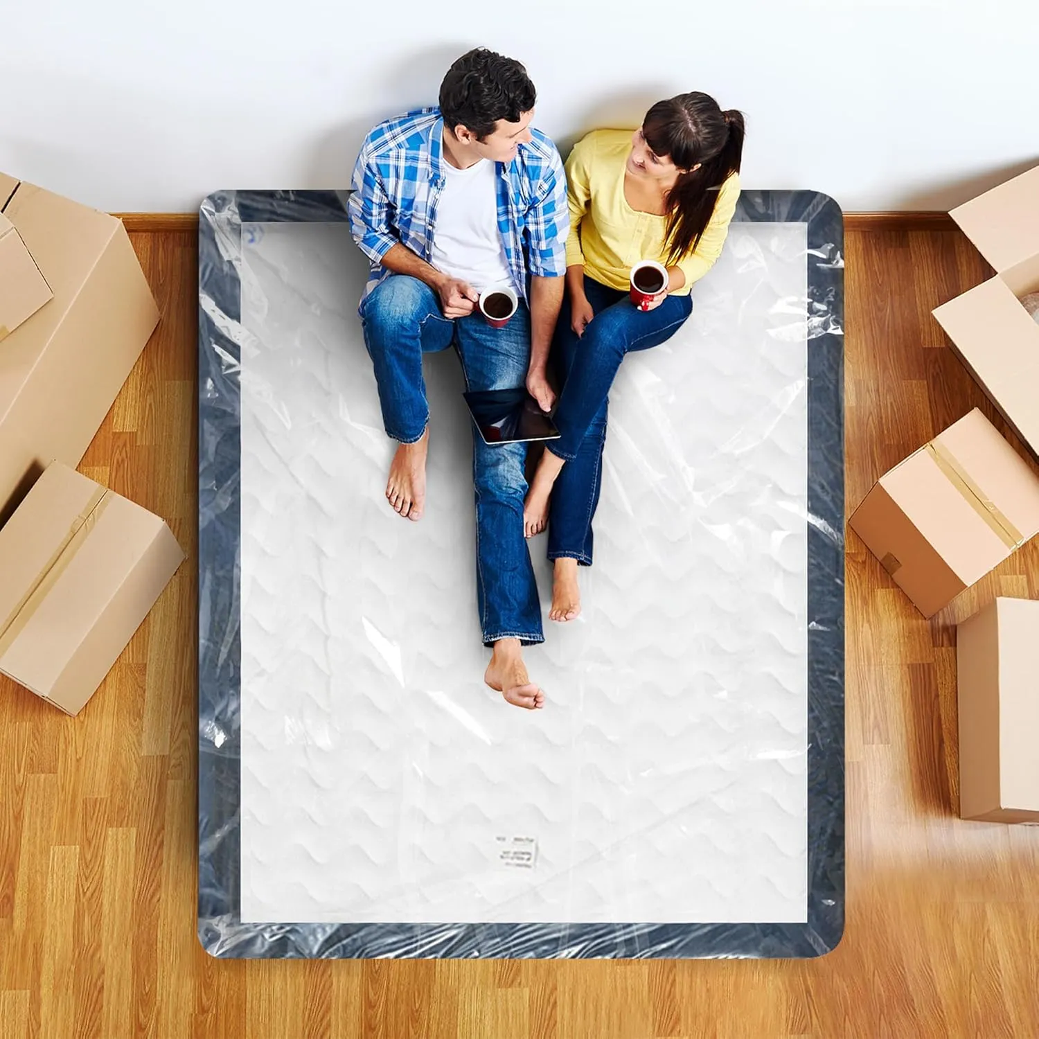 Utopia Home Full Size Mattress Bag for Moving (2 Pack), 4 Mil Heavy Duty Plastic Storage Bag, Mattress Encasement Cover Fits Mattresses up to 14 Inches