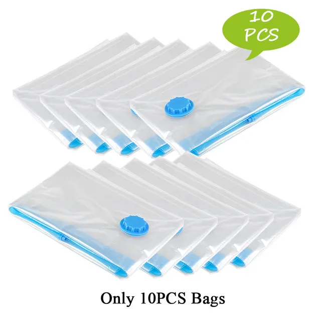 Vacuum Storage Bags For Clothes Pillows Bedding More Space Saver ZiplockBag Compression With Travel Hand Pump Triple Seal Zipper