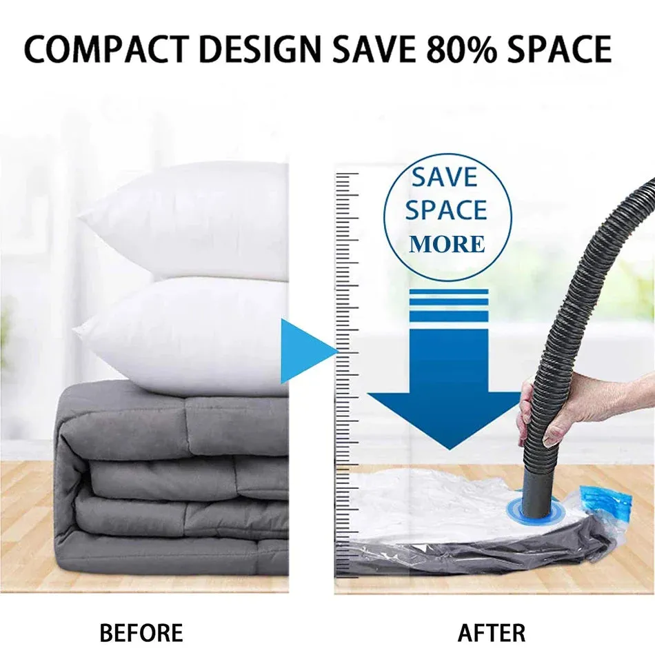 Vacuum Storage Bags For Clothes Pillows Bedding More Space Saver ZiplockBag Compression With Travel Hand Pump Triple Seal Zipper