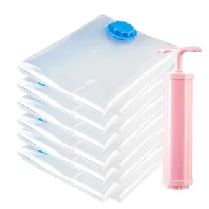 Vacuum Storage Bags For Clothes Pillows Bedding More Space Saver ZiplockBag Compression With Travel Hand Pump Triple Seal Zipper
