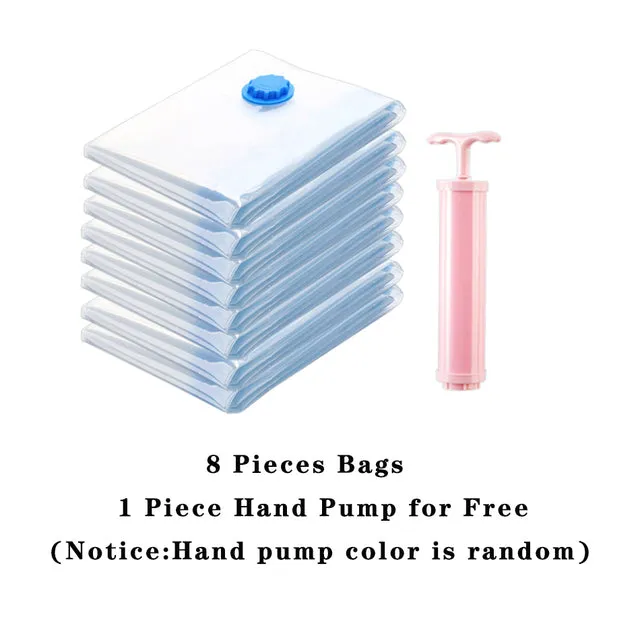 Vacuum Storage Bags For Clothes Pillows Bedding More Space Saver ZiplockBag Compression With Travel Hand Pump Triple Seal Zipper
