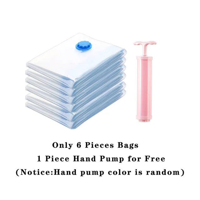 Vacuum Storage Bags For Clothes Pillows Bedding More Space Saver ZiplockBag Compression With Travel Hand Pump Triple Seal Zipper