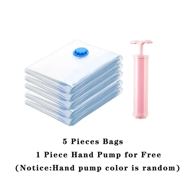 Vacuum Storage Bags For Clothes Pillows Bedding More Space Saver ZiplockBag Compression With Travel Hand Pump Triple Seal Zipper
