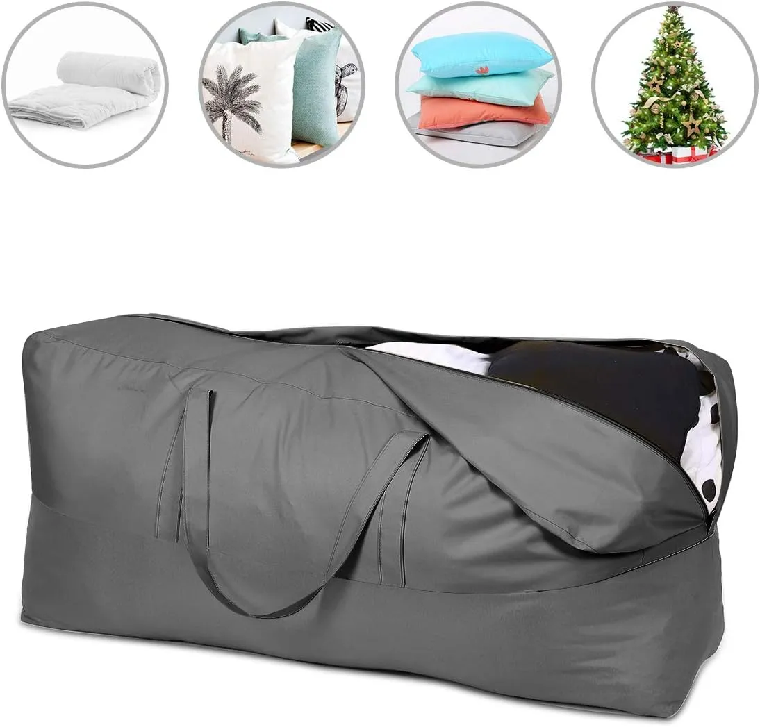 Vailge Storage Bag, 60Lx20Wx28H, Grey, Synthetic Fabric with Waterproof Coating, Zipper, Outdoor Furniture Cushion and Cover Storage Protection, 50 pounds Load Capacity