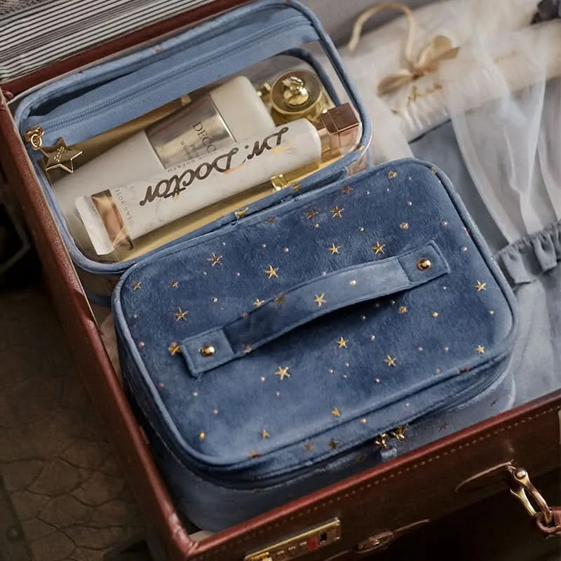 Velvet Makeup Bag - Dry & Wet Separation Storage