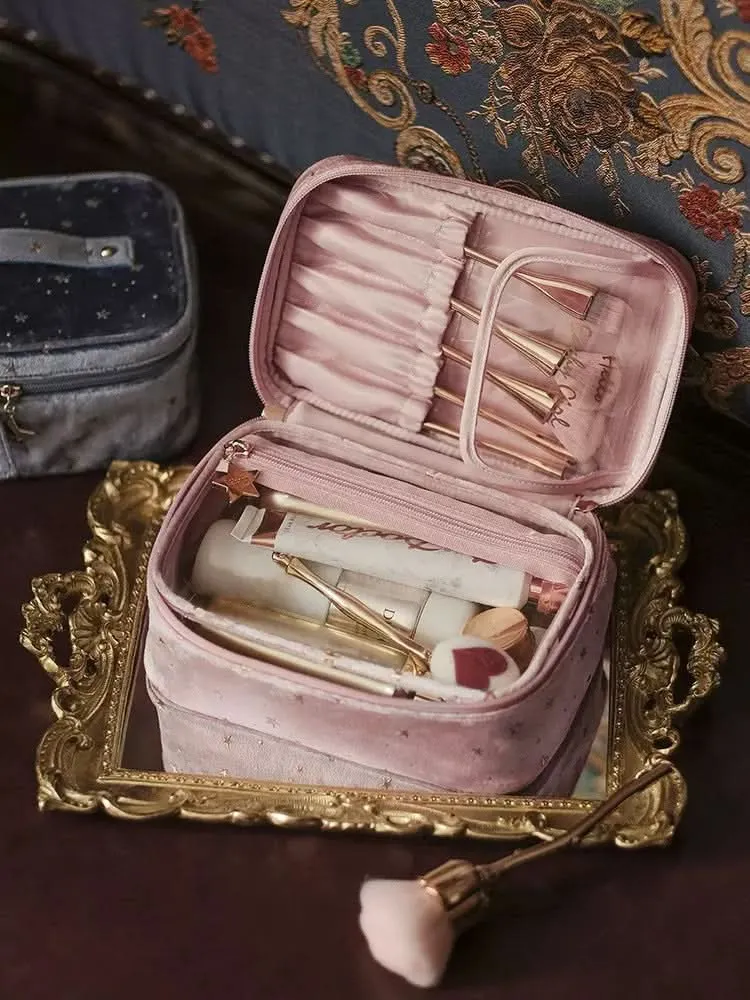 Velvet Makeup Bag - Dry & Wet Separation Storage