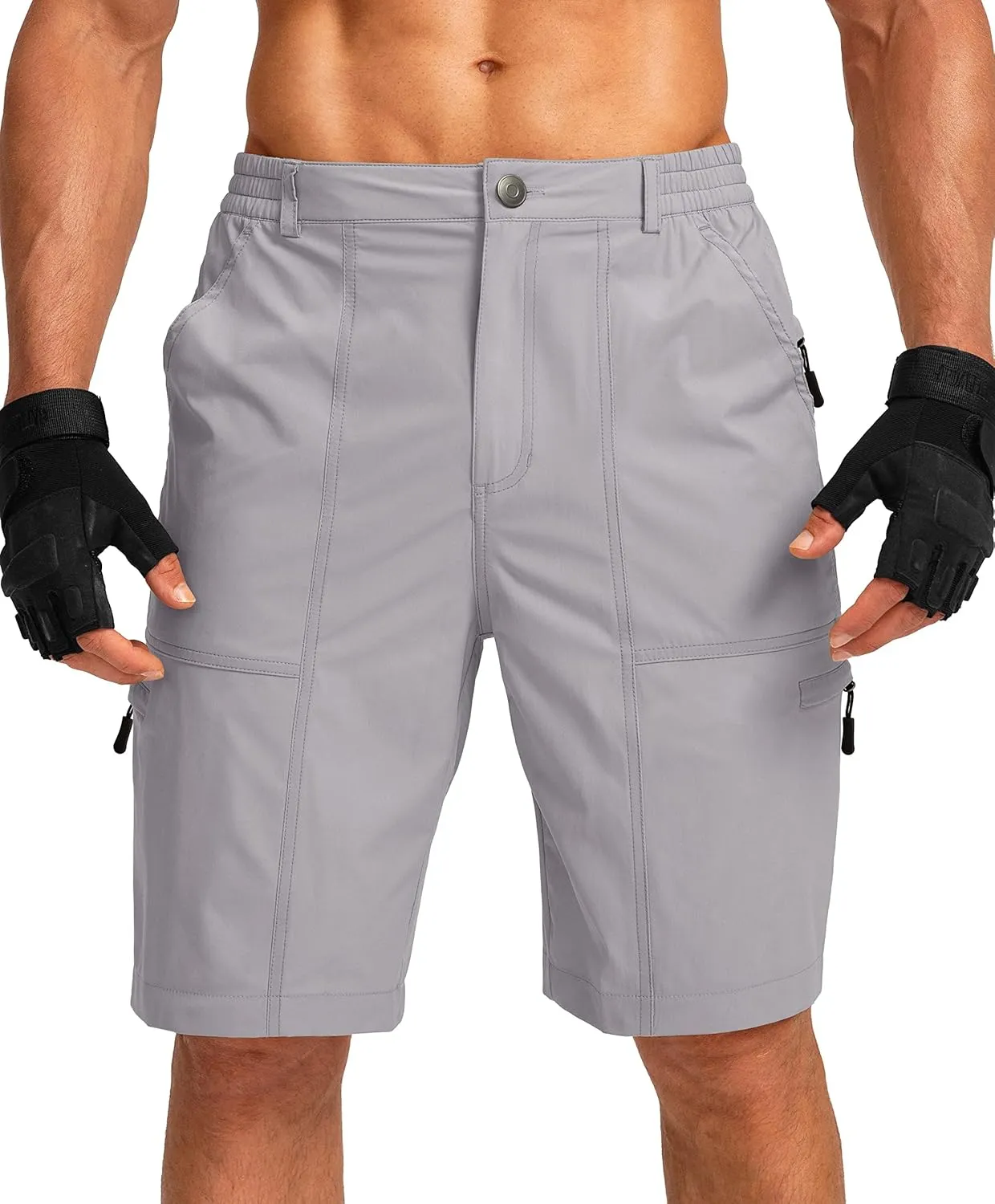 Viodia Men's Hiking Cargo Shorts with 6 Pockets Quick Dry Lightweight Stretch Shorts for Men Outdoor Fishing Golf Shorts