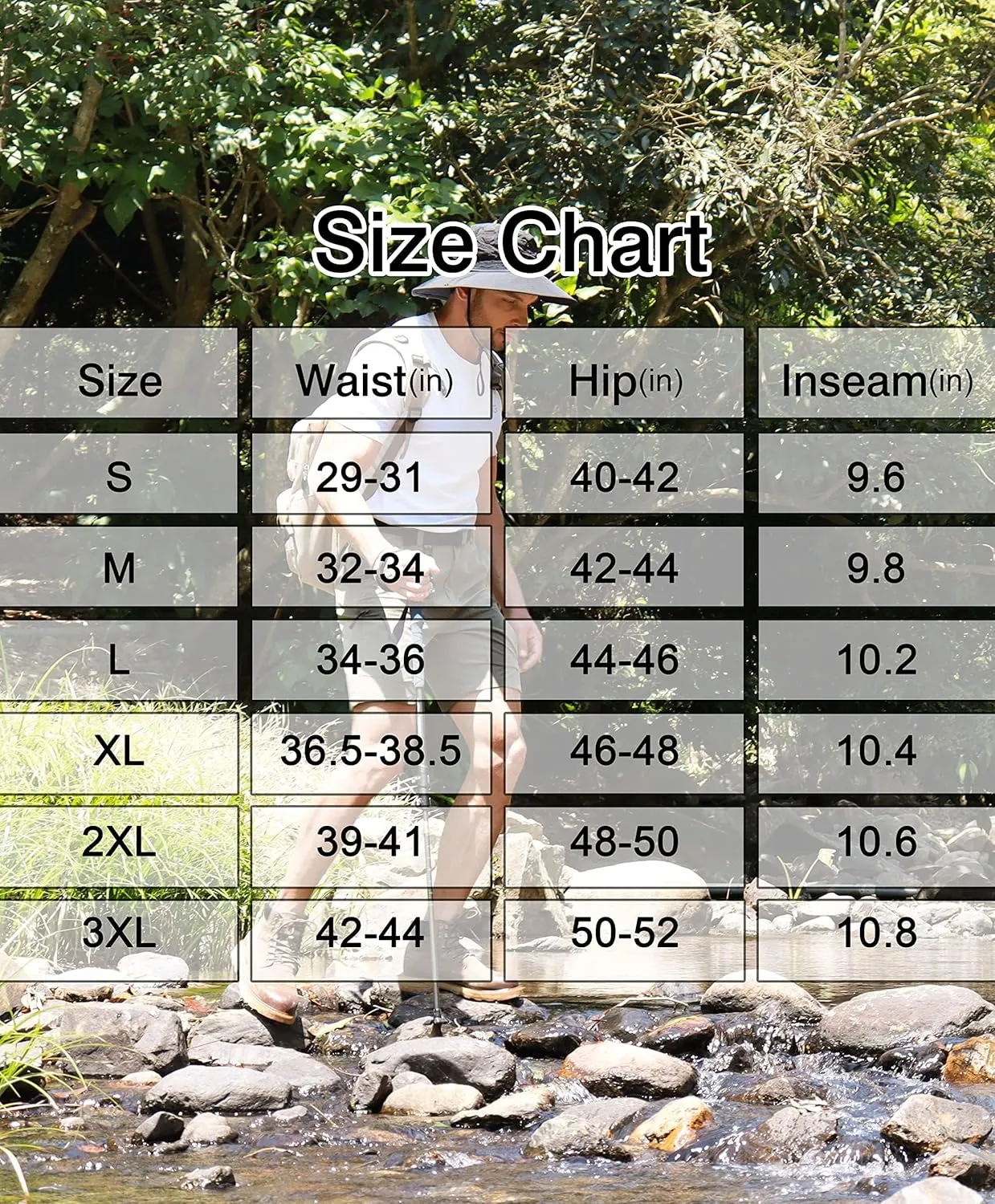 Viodia Men's Hiking Cargo Shorts with 6 Pockets Quick Dry Lightweight Stretch Shorts for Men Outdoor Fishing Golf Shorts