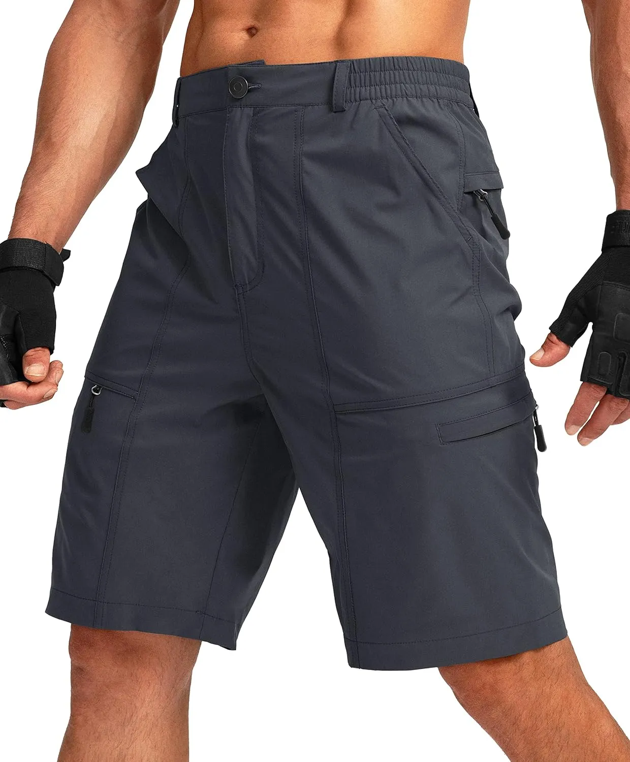 Viodia Men's Hiking Cargo Shorts with 6 Pockets Quick Dry Lightweight Stretch Shorts for Men Outdoor Fishing Golf Shorts
