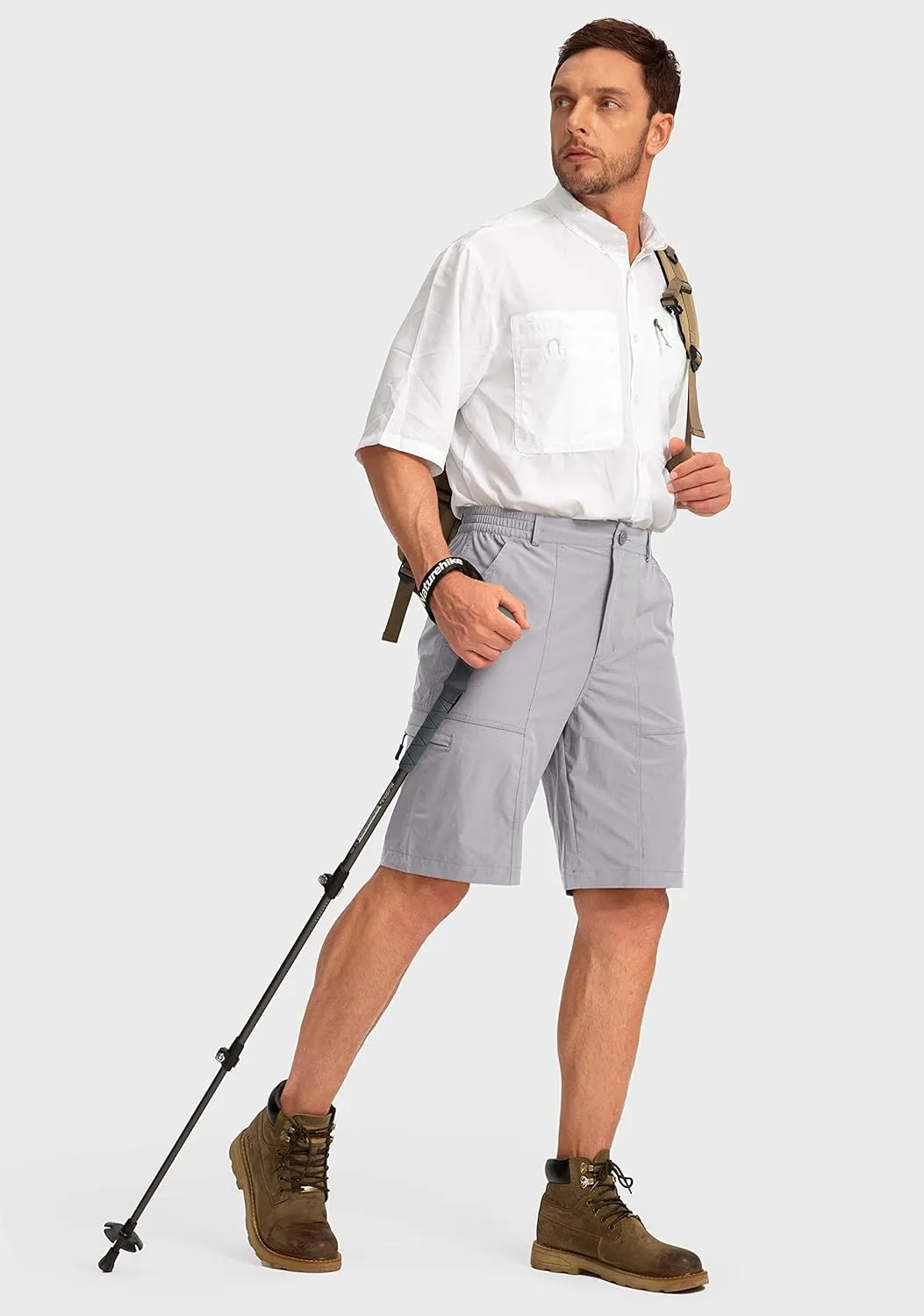 Viodia Men's Hiking Cargo Shorts with 6 Pockets Quick Dry Lightweight Stretch Shorts for Men Outdoor Fishing Golf Shorts