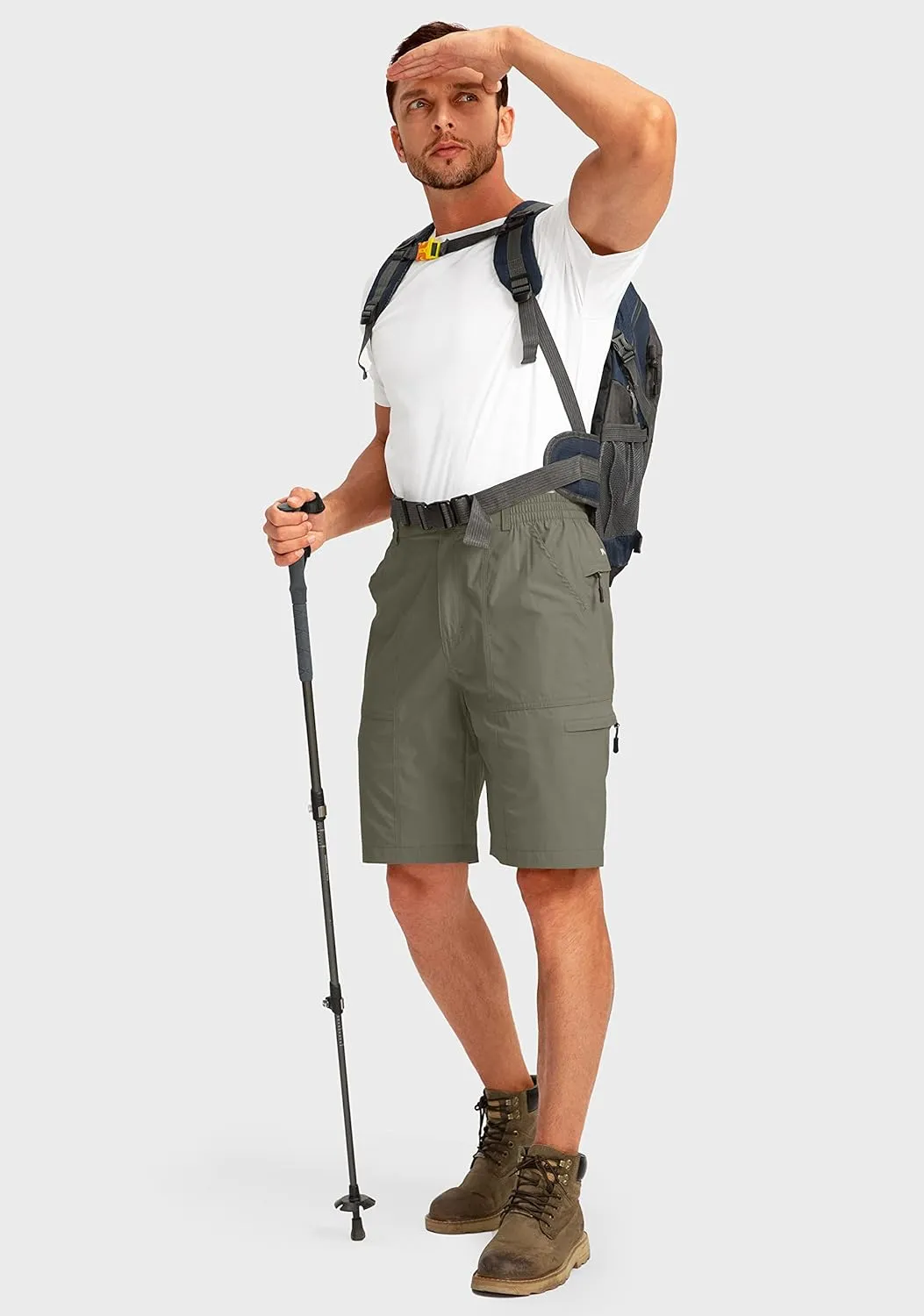 Viodia Men's Hiking Cargo Shorts with 6 Pockets Quick Dry Lightweight Stretch Shorts for Men Outdoor Fishing Golf Shorts