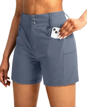 Viodia Women's 5" Hiking Golf Shorts with Pockets High Waist Stretch Cargo Short Shorts for Women Casual Summer