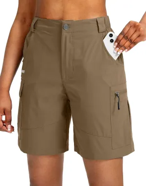 Viodia Women's 7" Hiking Cargo Shorts with Pockets Quick Dry Lightweight Shorts for Women Golf Casual Summer Shorts