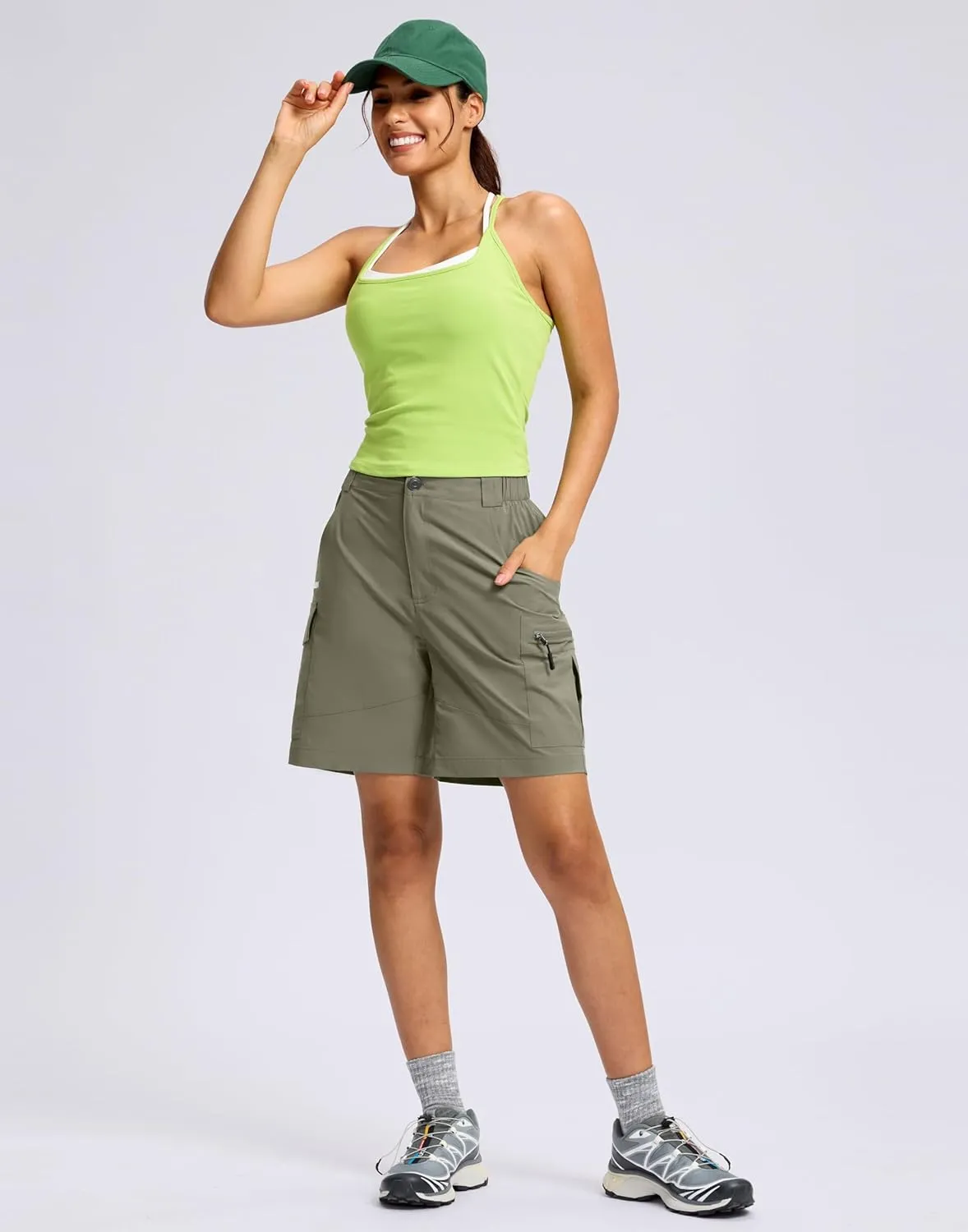 Viodia Women's 7" Hiking Cargo Shorts with Pockets Quick Dry Lightweight Shorts for Women Golf Casual Summer Shorts