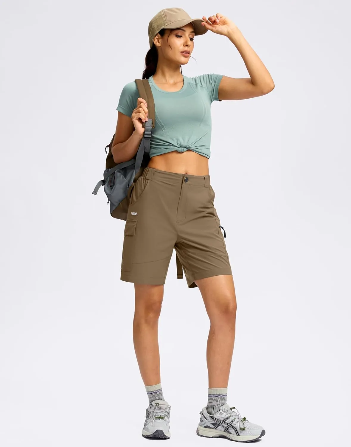Viodia Women's 7" Hiking Cargo Shorts with Pockets Quick Dry Lightweight Shorts for Women Golf Casual Summer Shorts