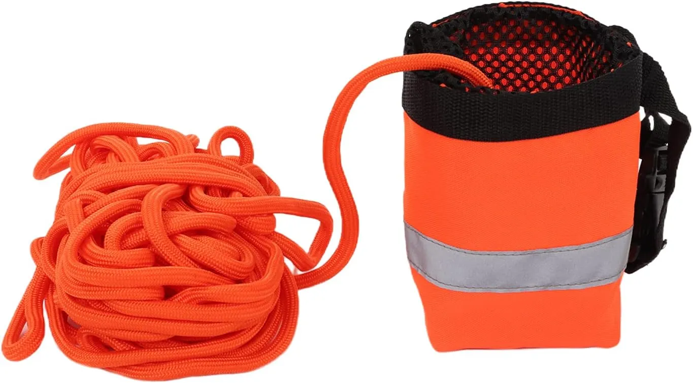 Water Floating Rope Throw Rope Bag Water Emergency Rope Life Saving Reflective Rope with Oxford Fabric Bag Throwable Flotation Device for Canoeing Kayaks Drifting(15m)
